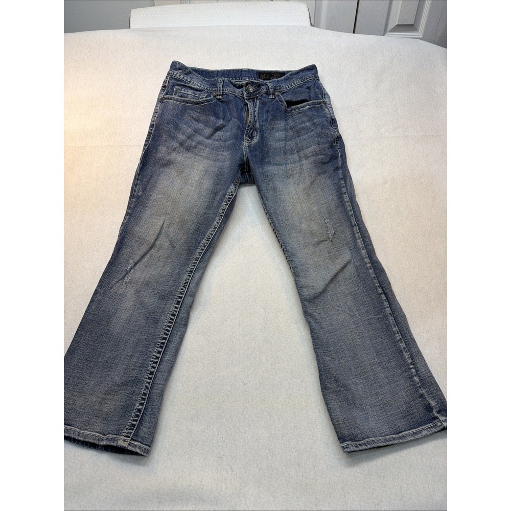 TK Axel Jeans Mens 36x36  Blue Vintage Boot Denim Pants Flap Pocket‎ EUC